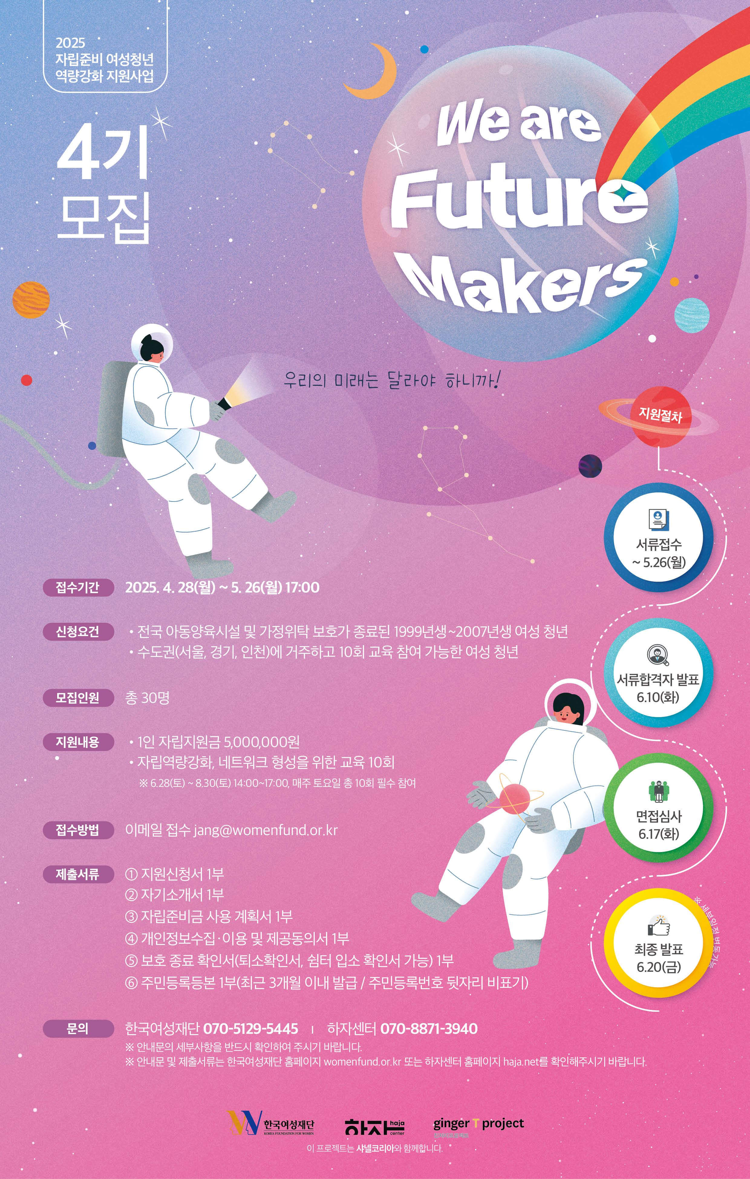 2026 자립준비 여성 청(소)년 역량강화 We are Future Makers 5기 모집